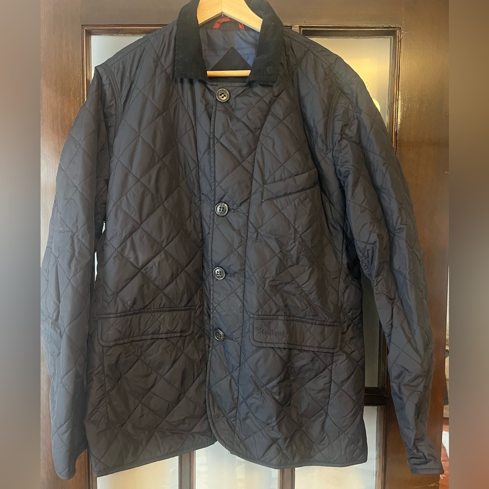 EUC Barbour Men's Quilted Jacket - Dark Navy